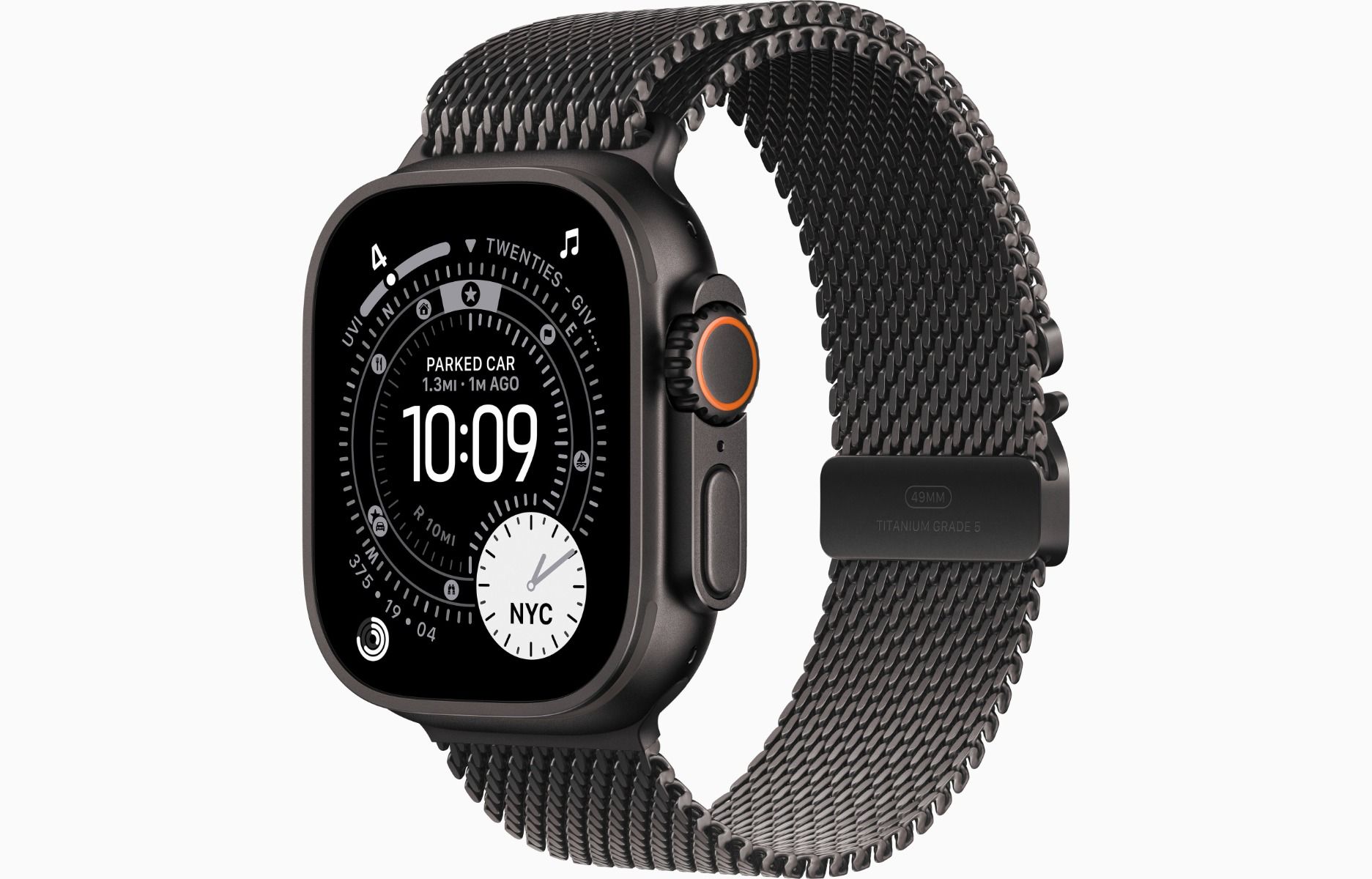 Apple Watch Ultra 3  49mm Black Titanium, Black Titanium Milanese Loop - Large /MF1T4QI/A