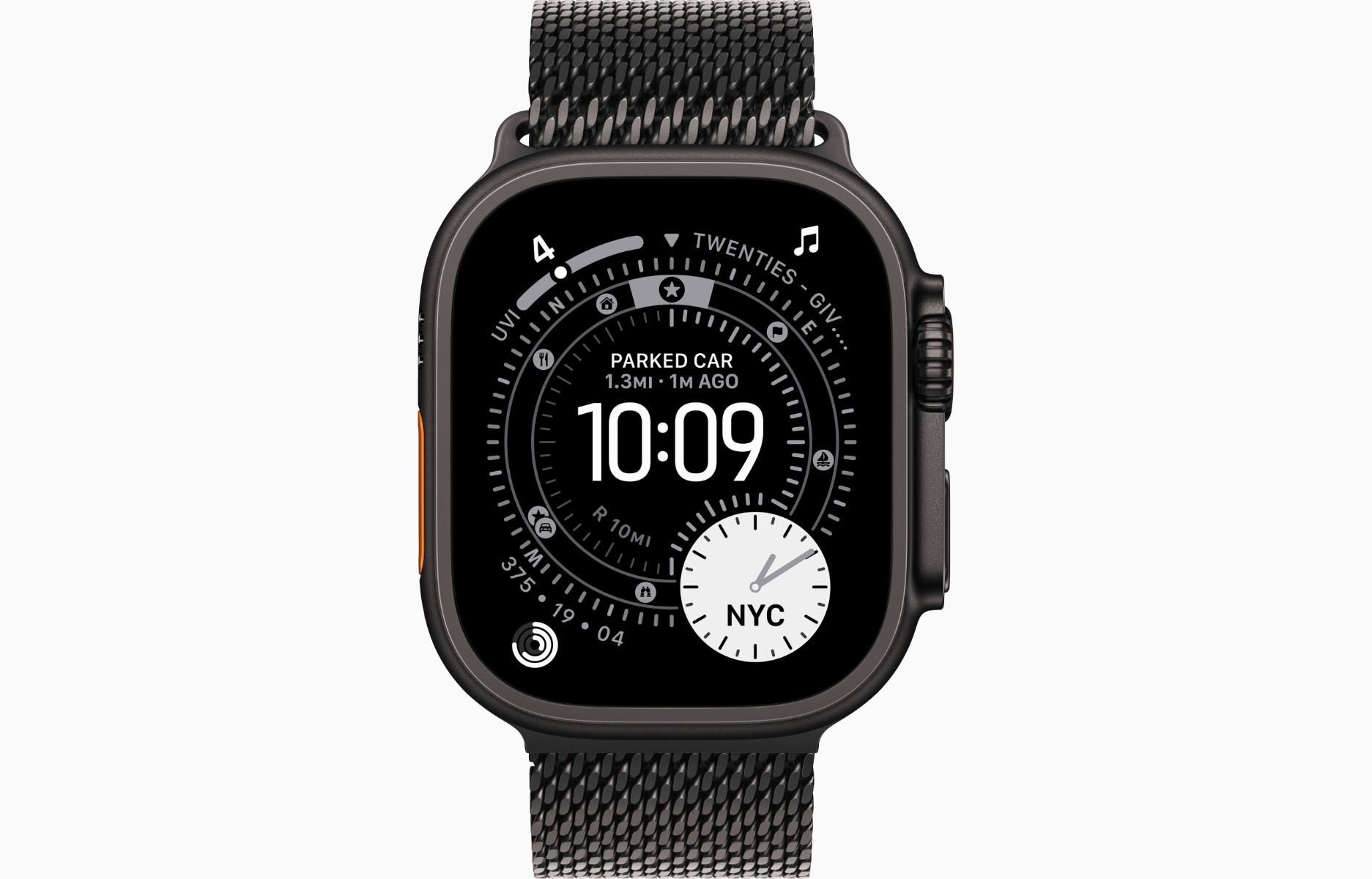 Apple Watch Ultra 3  49mm Black Titanium, Black Titanium Milanese Loop - Large /MF1T4QI/A