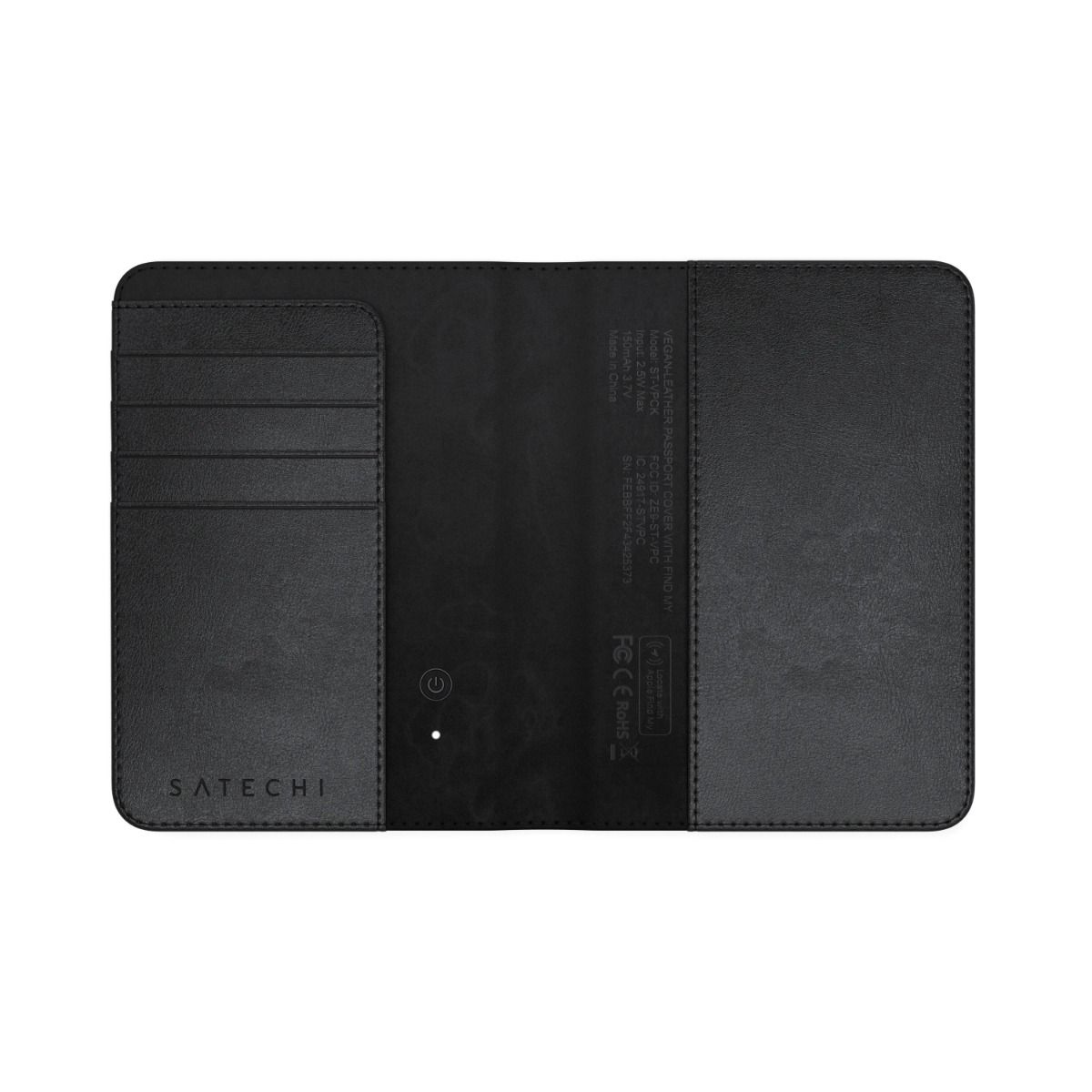 Satechi Vegan Leather Passport Cover with Find My, Black /ST-VPCK