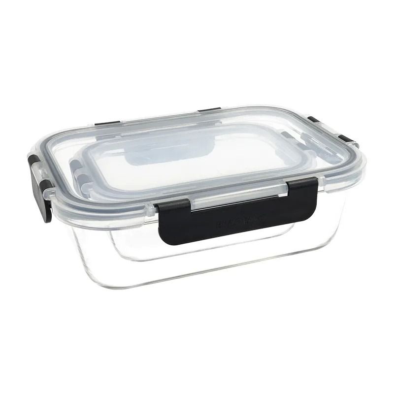 Brandani 54028 borosilicate container set black 2pcs 630ml+1500ml