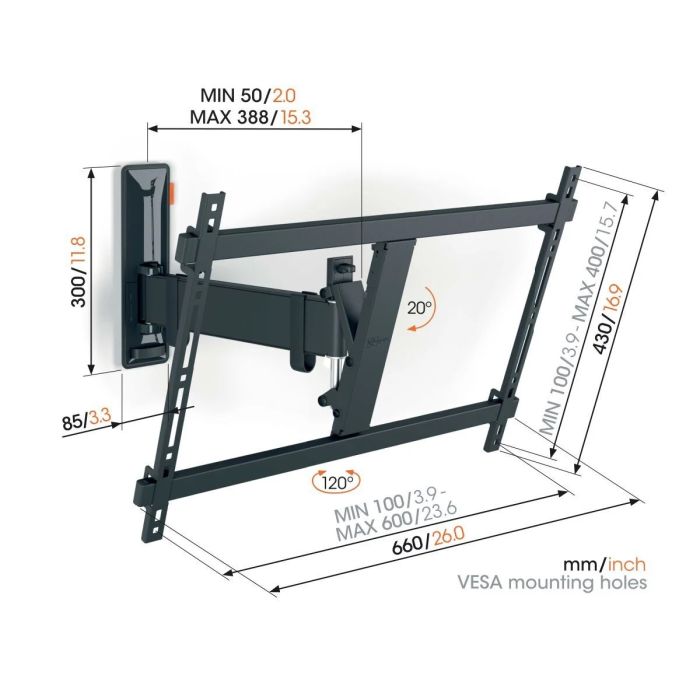 Vogel's TVM 3623 FULL MOTION LARGE WALL MOUNT