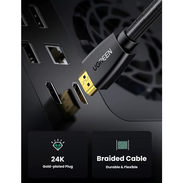 UGREEN HDMI Round Cable 10m (Yellow/Black) /40414