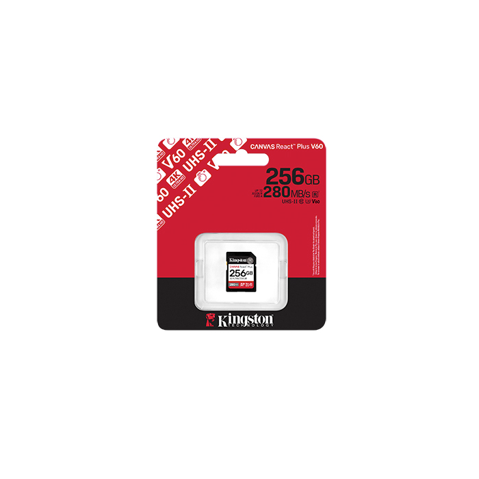 Kingston 256GB SDXC Canvas React Plus SDXC UHS-II 280R/150W U3 V60 (SDR2V6/256GB)