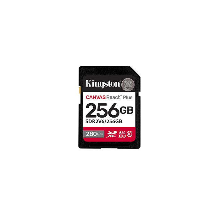 Kingston 256GB SDXC Canvas React Plus SDXC UHS-II 280R/150W U3 V60 (SDR2V6/256GB)