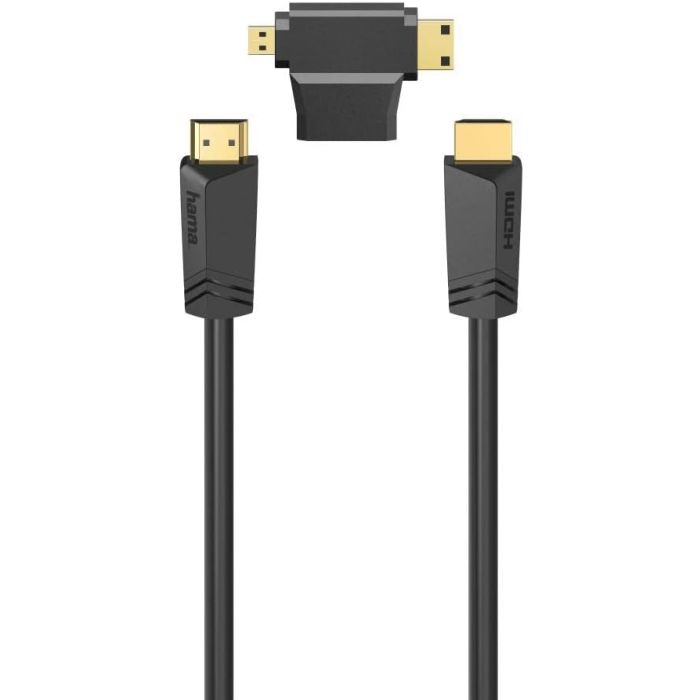 Hama High Speed HDMI™ Cable, Plug - Plug, Ethernet, 1.5 m + HDMI™ adapter (205162)