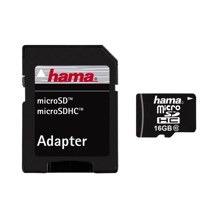 Hama microSDHC 16GB Class 10 + Adapter (108088)