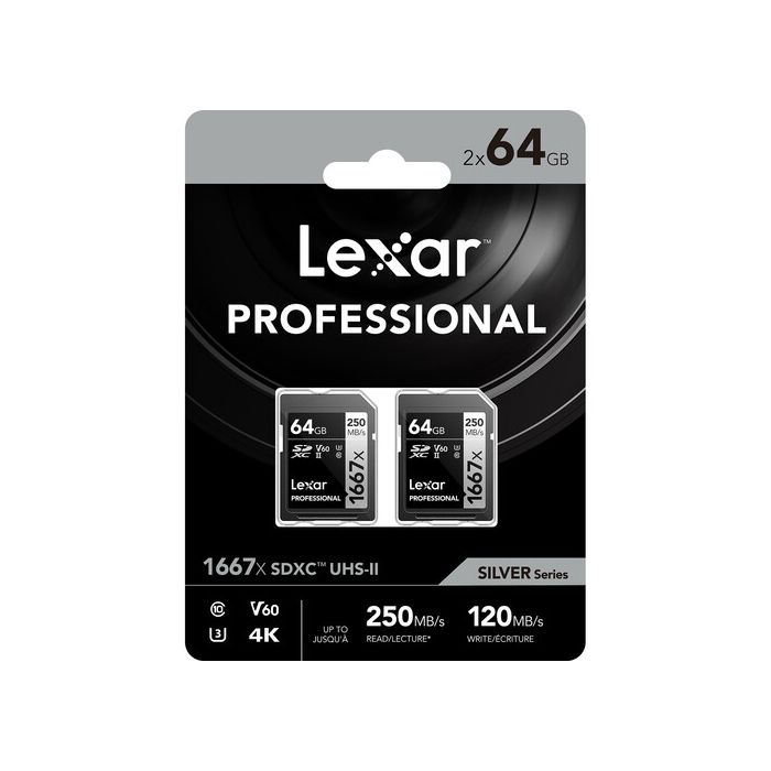 Lexar Professional 1667x 64GB SDXC UHS-II 2-Pack