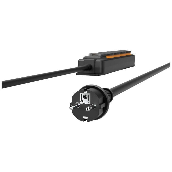 Hama Power Strip, 4-Way, IP44 for Outdoors, Switch, Wall Mounting, 4M, Black (223064)