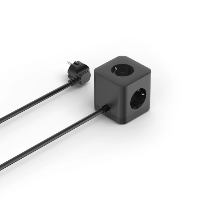 Hama Socket Cube, 3-Way, 2*USB-C, 1*USB-A, 67W, Display, 1.4M, Black (223196)