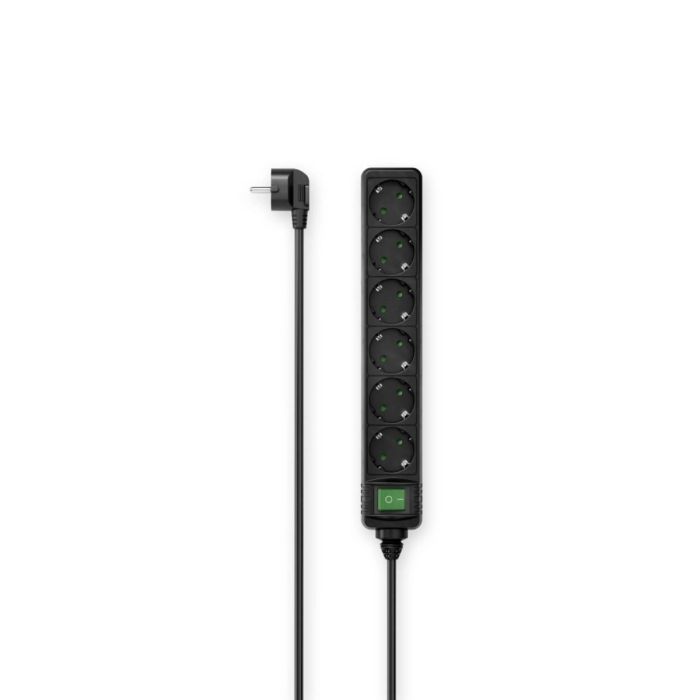 Hama Power Strip,6-Way,Switch, 3 m, black(223011)