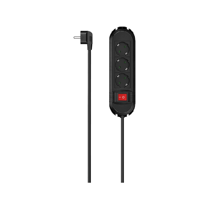 Hama Power Strip,3Way,WallMount,1.5m,black(223033)