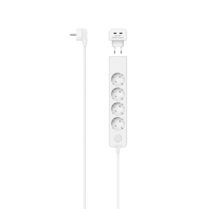 Hama Power Strip,5-Way,USB-C,1.4 m,White(223191)