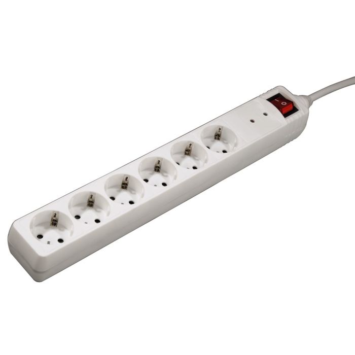 Hama 6-Way with surge protect.1.4M,White (47778)