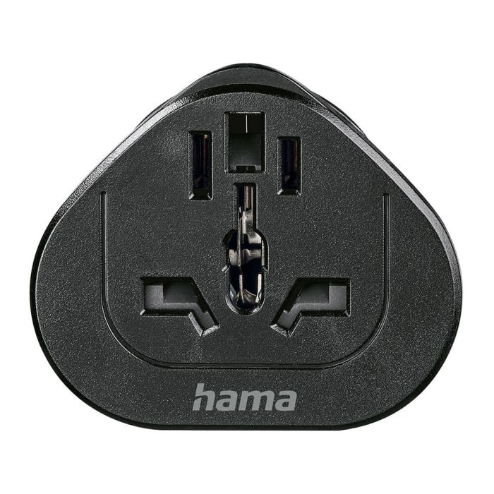 Hama Travel Adapter Type E and F, 3-Pin, Universal, World to Europe, black (223454)