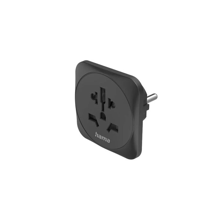 Hama Travel Adapter Type E and F, 3-Pin, Universal, World to Europe, black (223454)