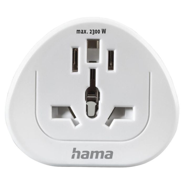 Hama Travel Adapter Type E and F, 3-Pin, Universal, World to Europe, white (223455)