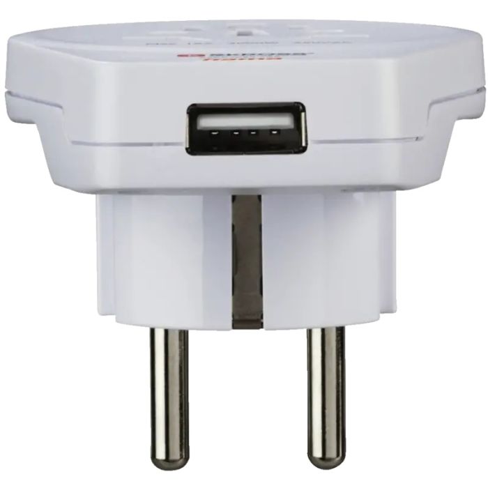 Hama "World to Europe USB" Travel Adapter, for 2- and 3-Pin Devices, 1 x USB (223475)