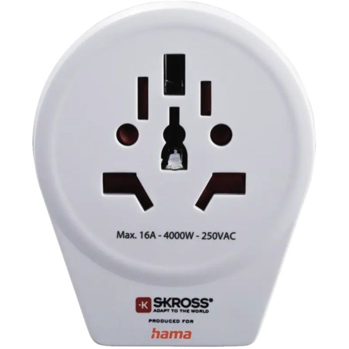 Hama "World to Europe USB" Travel Adapter, for 2- and 3-Pin Devices, 1 x USB (223475)