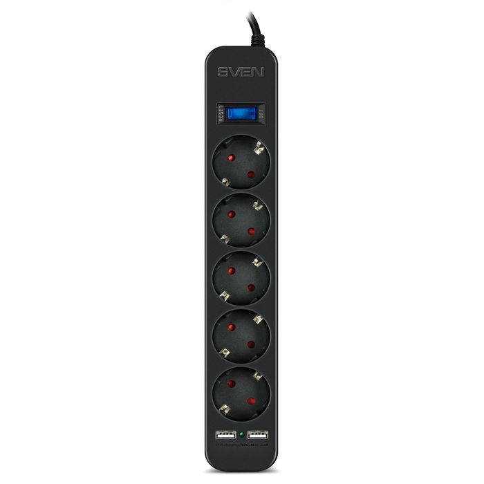 Sven SF-05LU 3.0M 5S,USB(2,4A) Black (SV-018849)