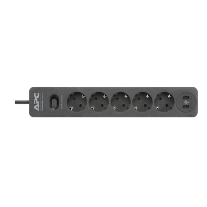 APC Essential SurgeArrest 5 Outlet 2 USB Ports Black/PME5U2B-RS