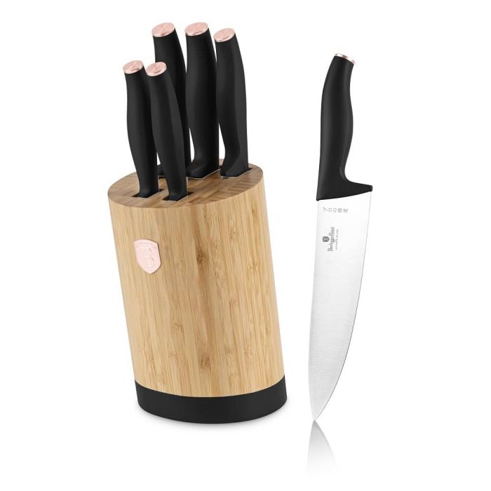Berlinger Haus BH2752 Black Rose knife set with bamboo stand 6pcs