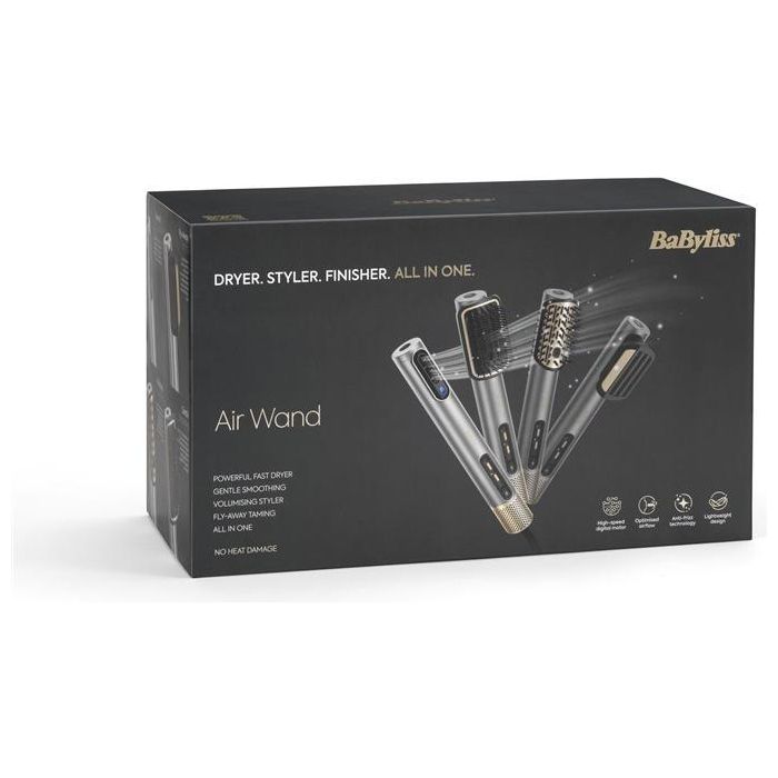 Babyliss AS6555E hairdyer/straightener air wand silver