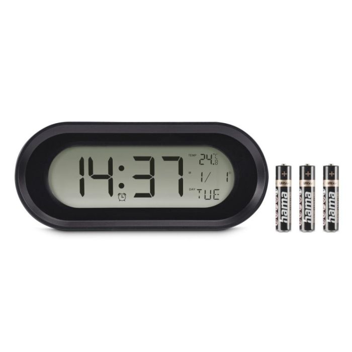 Hama "Samos" Digital Alarm Clock, LCD, Black /222204