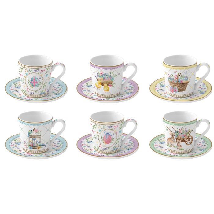 Easy Life 0126/SPBL coffee cup with saucer set 6x100ml