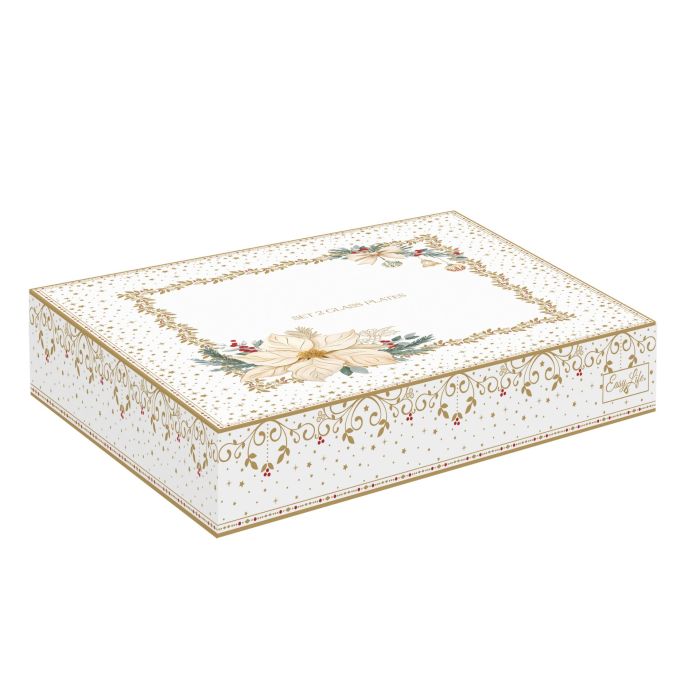 Easy life 1425/WHEL "flower" glass serving plates set 18/21sm