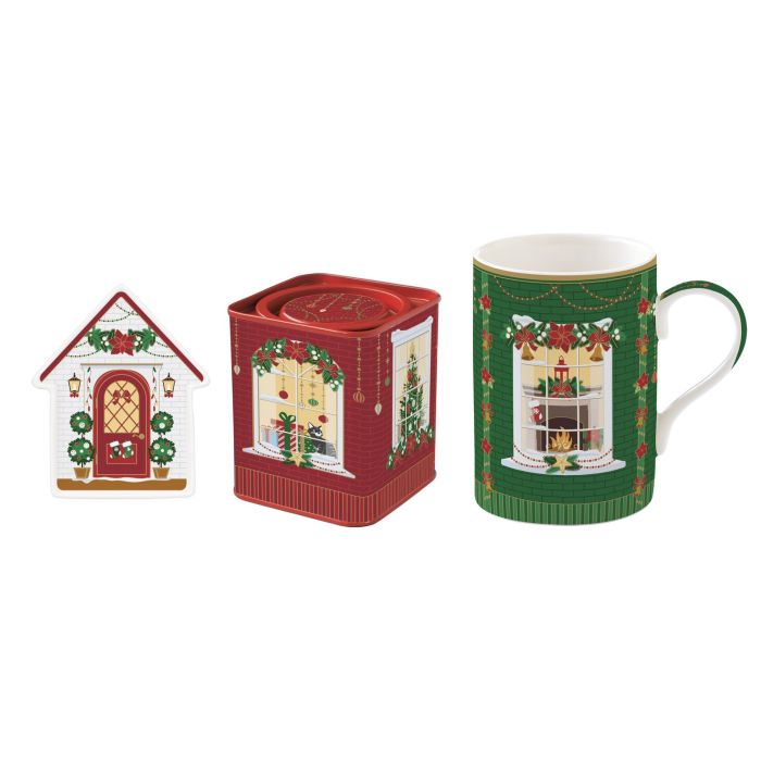 Easy life 1445/FEAV tea cup & saucer with metal box set 500ml