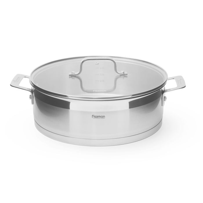 Fissman 15356 FOBUS induction low casserole with glass lid 28cm 5.4l