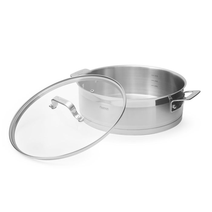 Fissman 15356 FOBUS induction low casserole with glass lid 28cm 5.4l