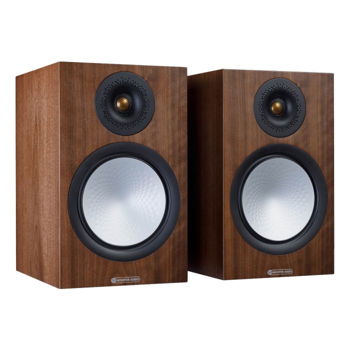 Monitor Audio Silver 100 Bookshelf Speaker Natural Walnut