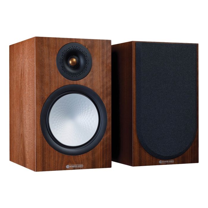 Monitor Audio Silver 100 Bookshelf Speaker Natural Walnut