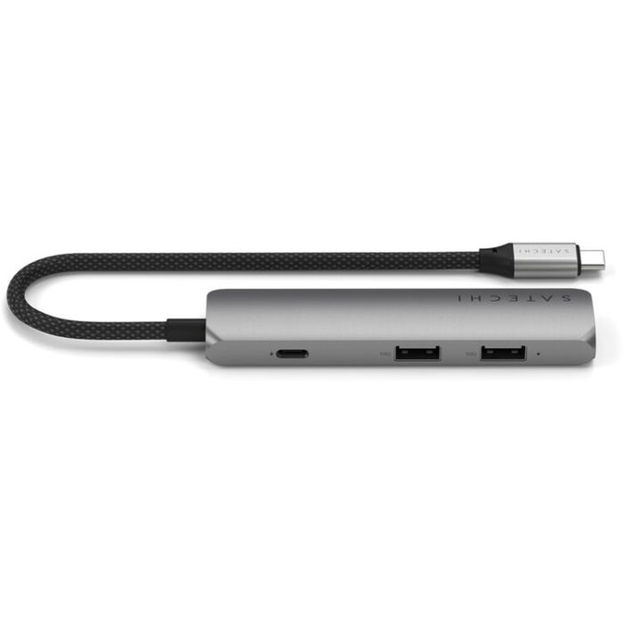 Satechi 4 in 1 USB-C Slim Multiport Adapter 4K, Space Grey /ST-P4SM