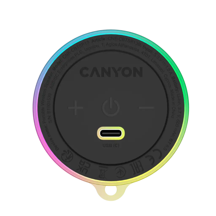 Canyon Magnetic BT Speaker OnMove 13, 5W, Black /CNE-CBTSP13B