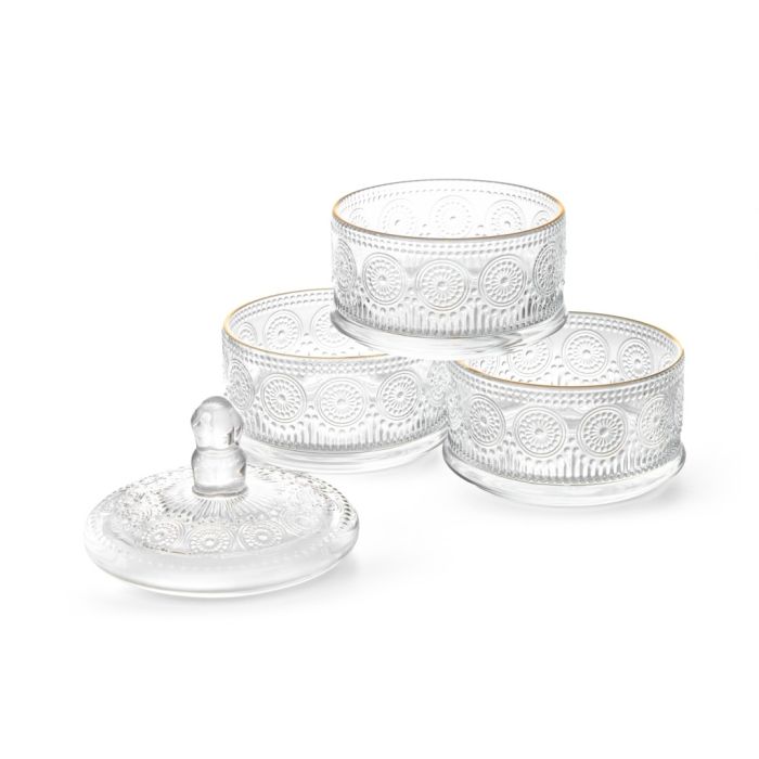 Fissman 19104 glass jar for sweets 3-tier 13x25.5cm