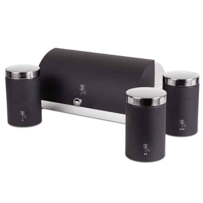 Berlinger Haus BH6733 Matte Black bread box + 3 container set