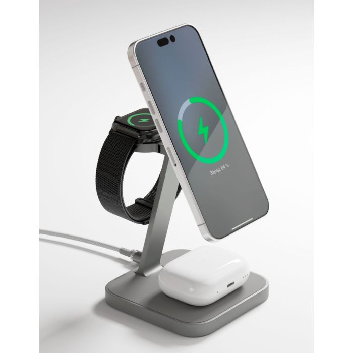 VLP Unity Power 3in1 Wireless Charger, Natural Titanium /1092006