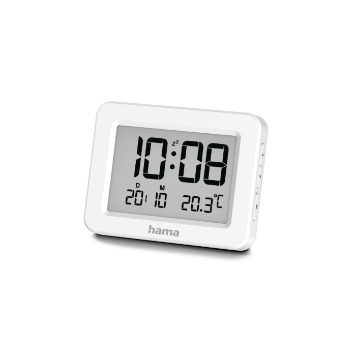 Hama "Kos" Digital Alarm Clock, LCD, white (222205)