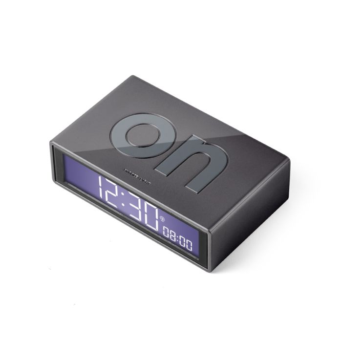 Lexon Flip+ LCD Alarm Clock Rubber Black/LR150N0