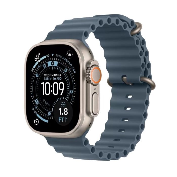 Apple Watch Ultra 3 49mm Natural Titanium, Anchor Blue Ocean Band /MEWH4QI/A