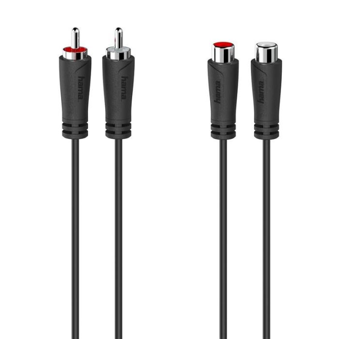 Hama Audio Extension Cable, 2 RCA Plugs - 2 RCA Sockets, 3.0 m (205094)
