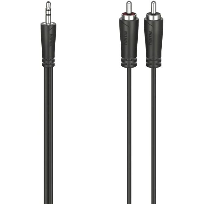 Hama Audio Cable, 3.5 mm Jack Plug - 2 RCA Plugs, Stereo, 3.0 m (205111)