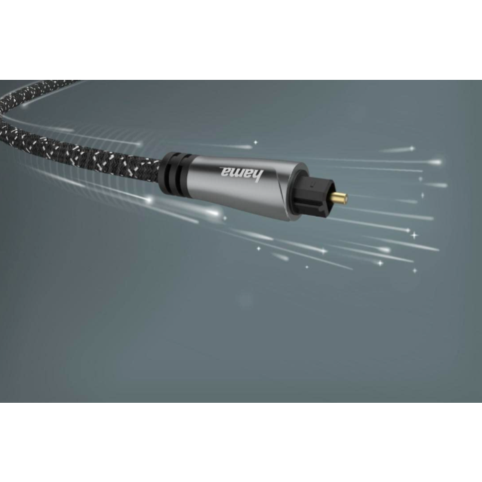 Hama Audio Optical Fibre Cable, ODT Plug (Toslink), Metal, 1.5 m (205139)