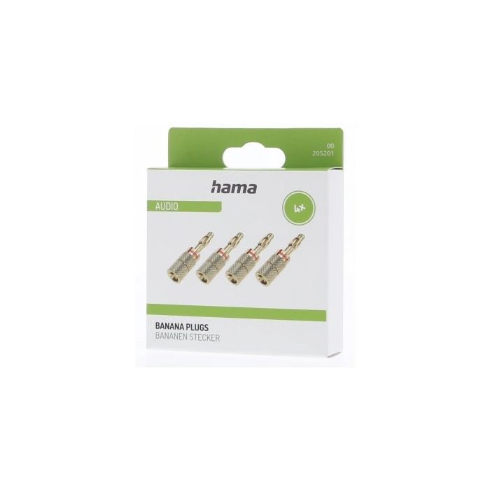 Hama Audio Loudspeaker Adapter, Banana Plug, Set of 4 (205201)