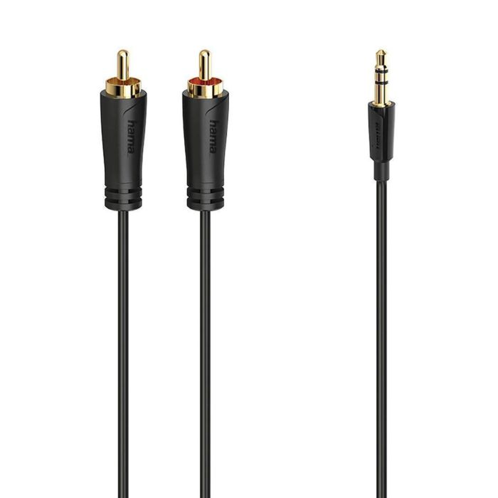 Hama Audio Cable, 3.5 mm Jack Plug - 2 RCA Plugs, Stereo, gold-plated, 1.5 m (205260)