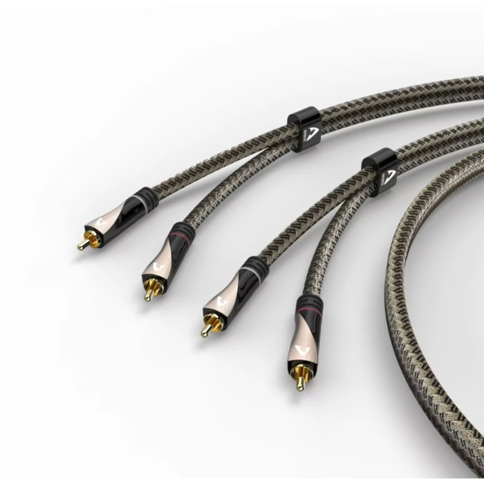 Hama Avinity Audio Cable, 2 RCA Plugs - 2 RCA Plugs, Fabric, gold-plated, 2 m (107625)