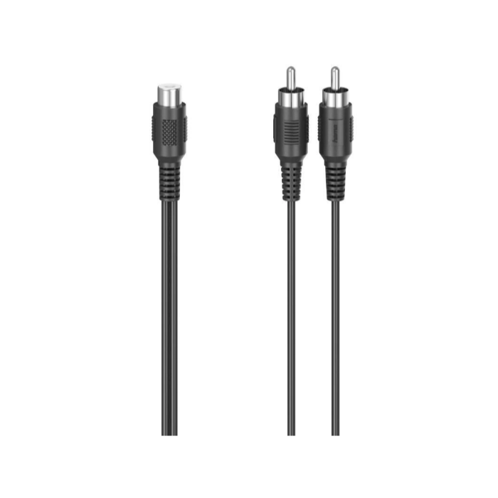 Hama Avinity Subwoofer Cable + RCA Socket Ad. - 2 RCA plugs, fabric, gold plated, 8 m (107654)