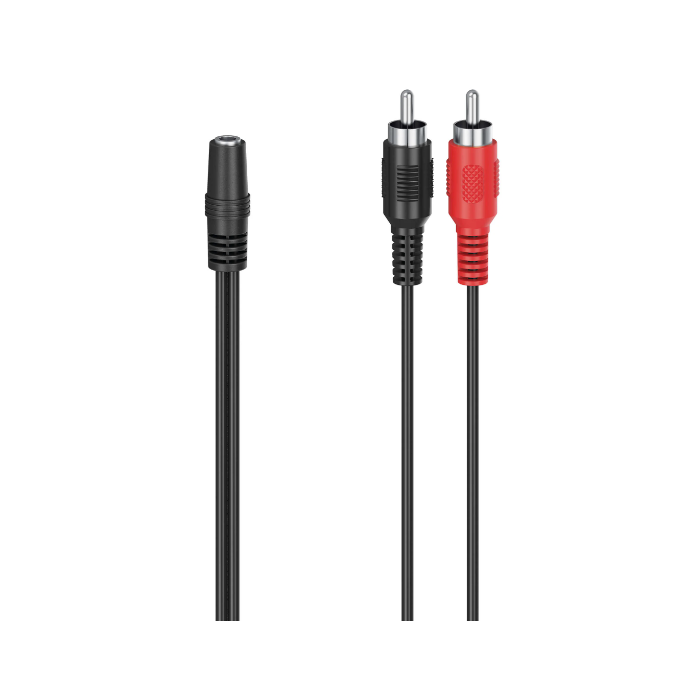Hama Audio Adapters, 2 RCA Plugs - 3.5 mm Jack Socket Stereo (205186)